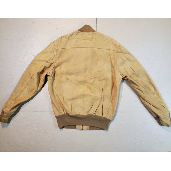 Vtg ORVIS Brown Suede Leather Bomber Jacket | Made in USA | 42L Long - Picture 3 of 11